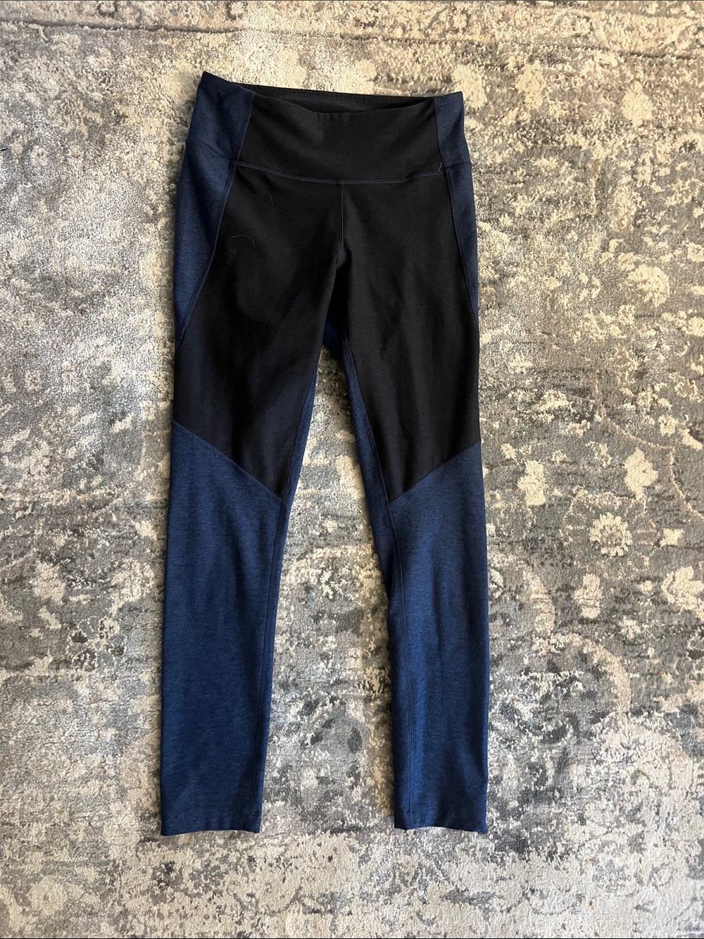 Outdoor Voices Black and Navy Panel Leggings